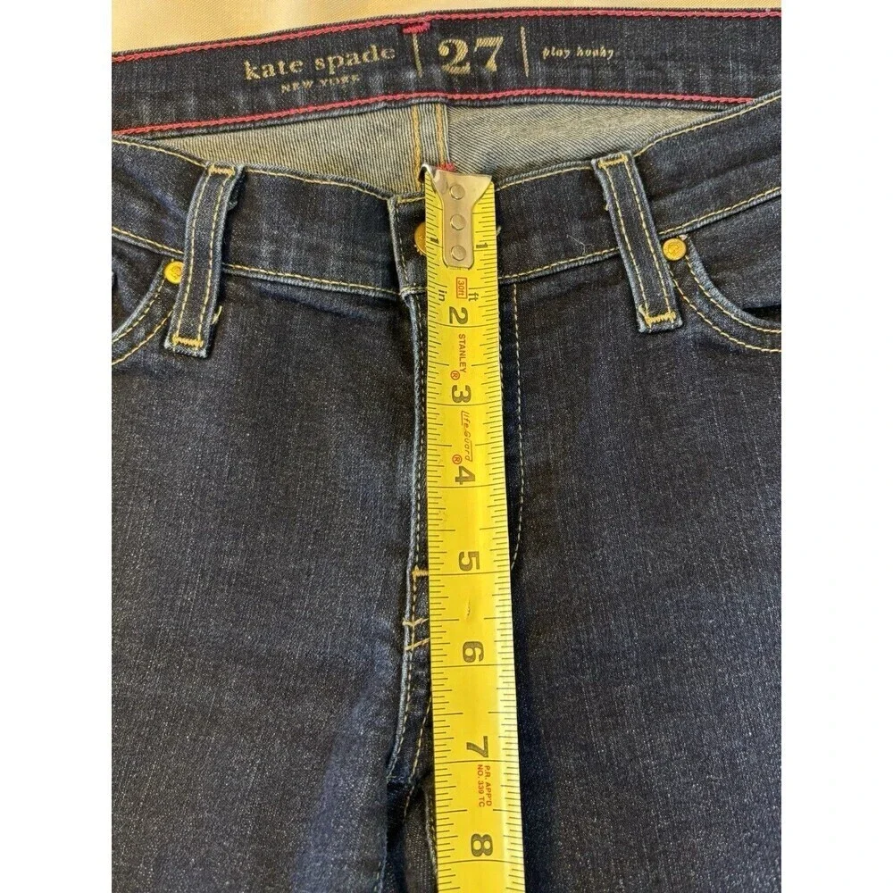 KATE SPADE Broome Street Play Hooky Straight Slim Denim Jeans 27x30 Dark Rinse
